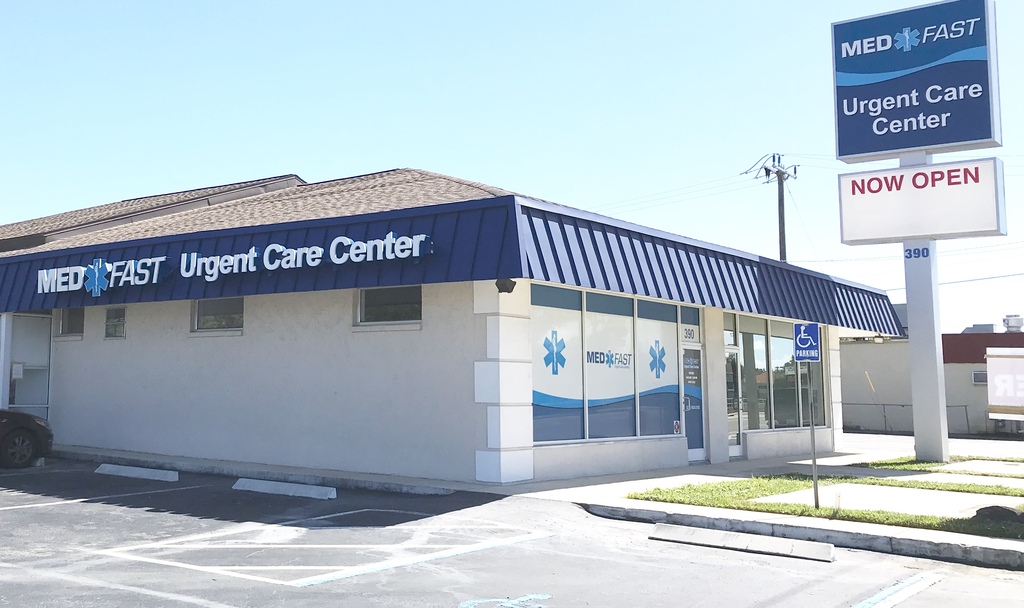 Merrit Island Med Fast Care location with blue roof